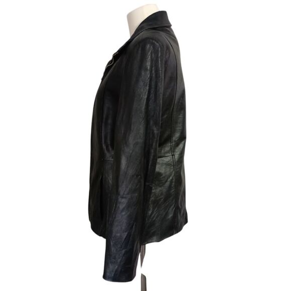 Y2K Wilsons Womens Leather Jacket S Black Fitted Thinsulate Quilt Lined Zip Up - Picture 6 of 16